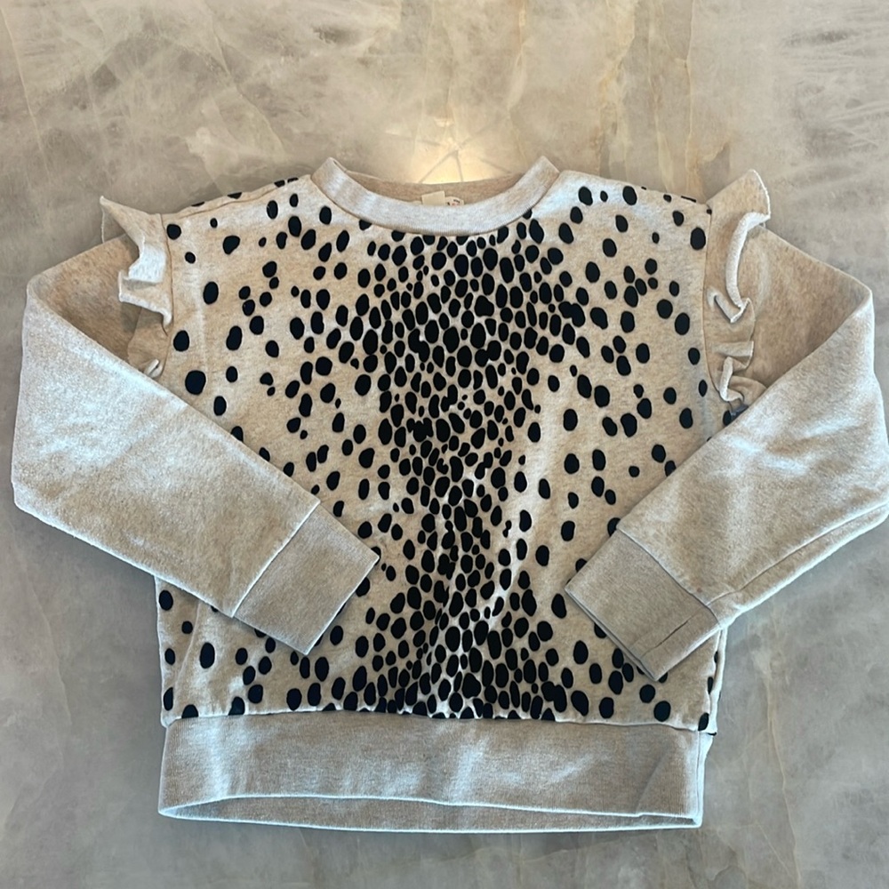 Crew cuts tan sweatshirt with velvet pattern
